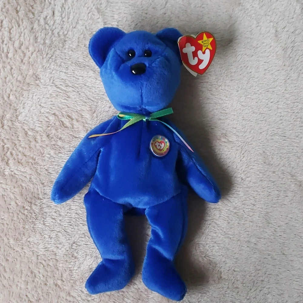 Clubby 🐻 1st Ty Collectors Club Beanie Baby 🐻 Royal Blue Bear 🐻 NWT - Picture 9 of 12